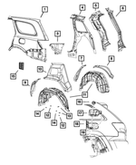 68078793AB - Body Sheet Metal Except Doors: Body Side Aperture Outer Panel, Left for Mopar Image