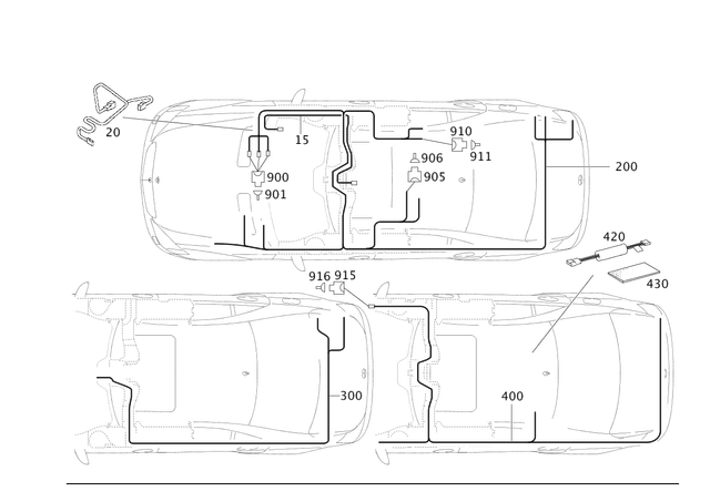 2214405835 - Electrical System: Electrical Wiring Harness for Mercedes-Benz: S350, S400, S550, S600, S63 AMG Image image