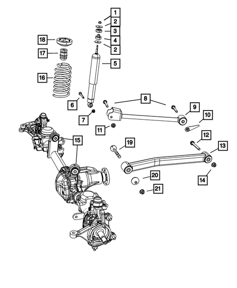Front Suspension, Strut and Cradle for 2009 Jeep Wrangler #0