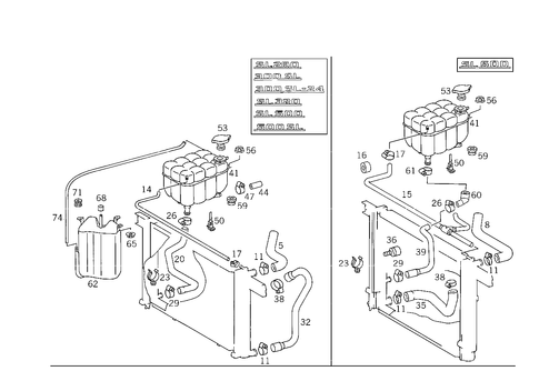 Expansion Tank, Mounting and Hoses for 1993 Mercedes-Benz 600SL #0