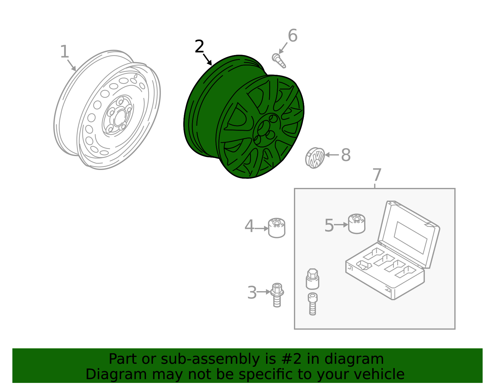 2019-2022 Volkswagen Jetta 17-Inch Diamond Cut Multi Spoke Wheel