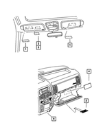 4664280AD - Labels All Vehicle Locations: Air Bag Warning Label for Chrysler: 300, Pacifica, Sebring, Town &amp; Country | Dodge: Caravan, Charger, Dakota, Durango, Grand Caravan, Magnum, Ram 1500, Ram 2500, Ram 3500, Stratus | Jeep: Commander, Grand Cherokee Image