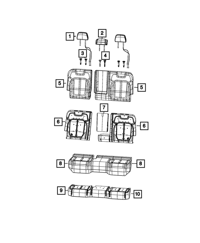 6XS161X7AH - Interior Trim: Second Row Headrest for Mopar Image