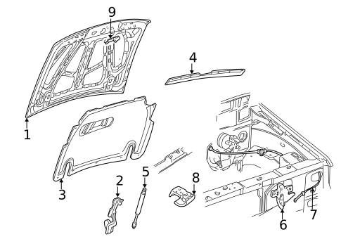 Hood & Components for 2000 Ford Explorer #0