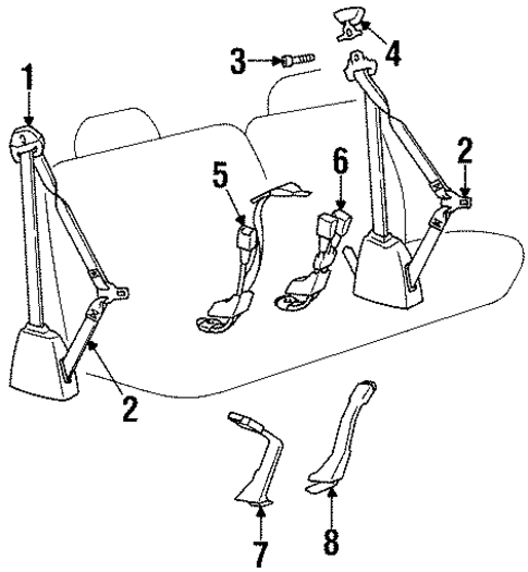 Front Seat Belts for 1989 Chevrolet K2500 Pickup #0