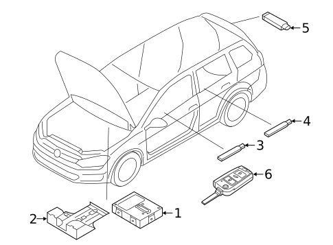 Keyless Entry Components for 2017 Volkswagen Golf Alltrack #0
