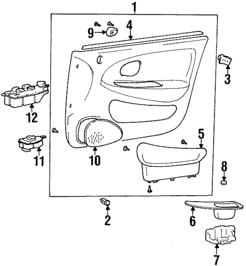Interior Trim - Front Door for 2000 Hyundai Elantra #0