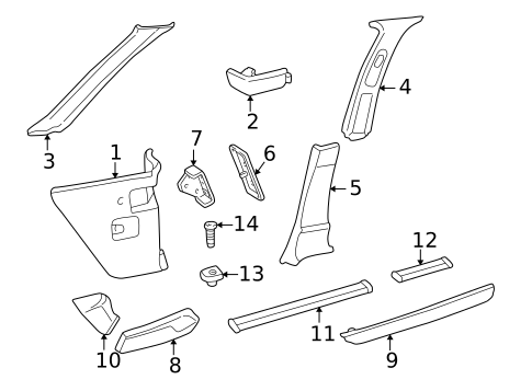 Interior Trim - Pillars for 1999 Land Rover Range Rover #0