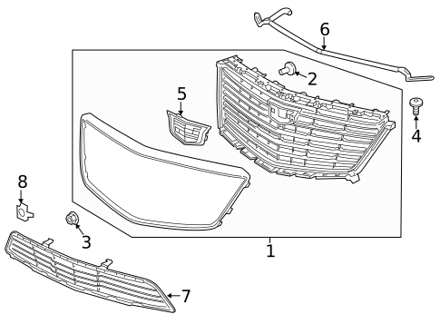 Grille & Components for 2017 Cadillac XT5 #0