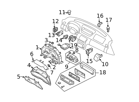 CLUSTER & SWITCHES for 2003 INFINITI G35 #0