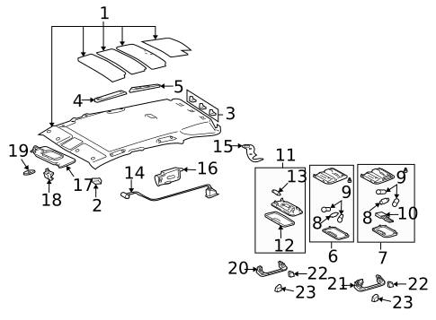 Interior Trim - Roof for 2008 Lexus RX400h #1