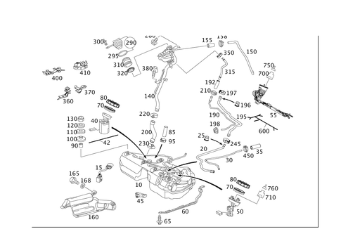 Fuel Tank with Detachable Parts for 2000 Mercedes-Benz E 55 AMG&reg; #0