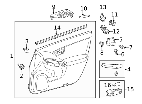 Interior Trim - Front Door for 2013 Toyota Prius #0