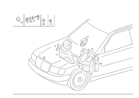 Insulation in Passenger and Luggae Compartment for 1993 Mercedes-Benz 500E #1