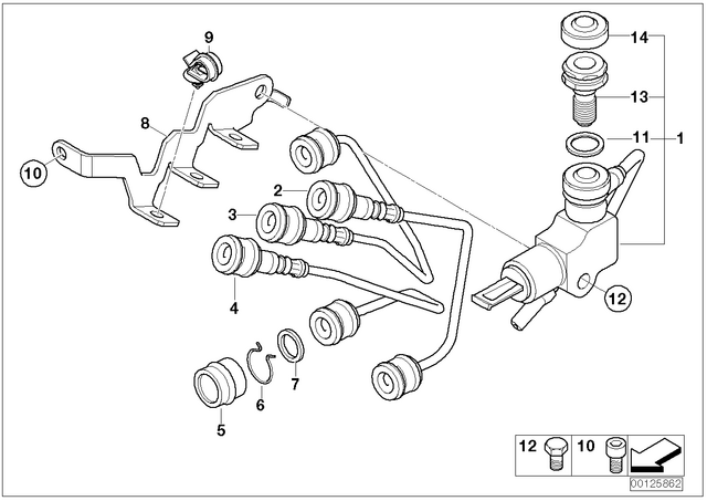 34517664971 - : Set Of Brake Pipes, Inlet, Rear for BMW-Motorrad Image