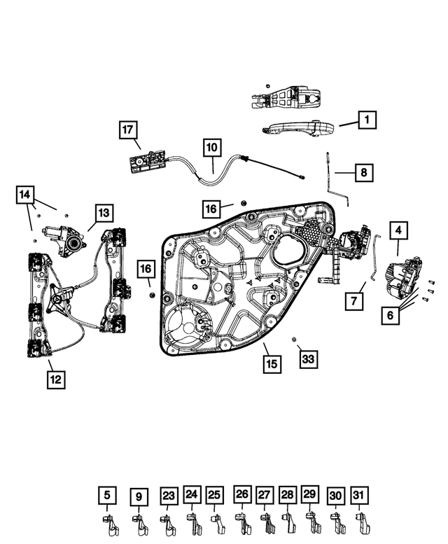 1SP27JRMAC - : Exterior Door Handle, Left for Mopar Image