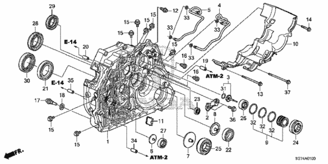 AT Torque Converter Case (6AT) for 2016 Honda Pilot #0