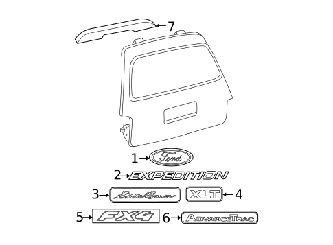 Exterior Trim - Lift Gate for 2004 Ford Expedition #0