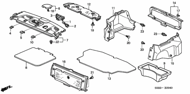Rear Tray - Trunk Garnish for 2005 Honda Civic #0