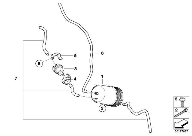 16137719694 - : Fuel Tank Breather Line for BMW-Motorrad Image