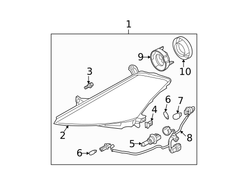 Headlamp Components for 2006 Nissan Murano #1
