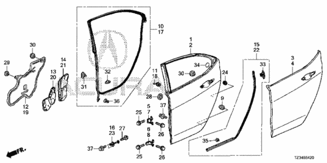 Rear Door Panels for 2016 Acura TLX #0