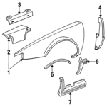 3637200 - Body: Fender for Cadillac: Seville Image