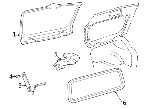 Glass - Lift Gate for 2001 GMC Jimmy #0