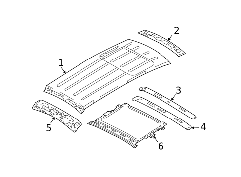 Roof & Components for 2003 Hyundai Santa Fe #0
