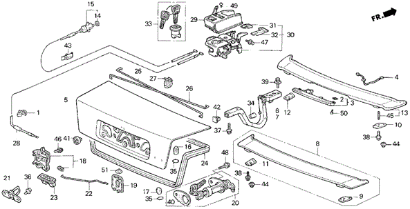 Trunk Lid for 1993 Honda Prelude #0