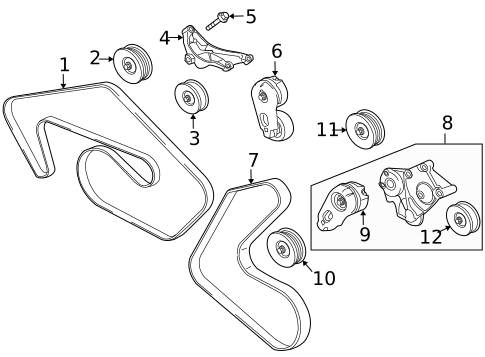 じゃがー Belts & Pulleys for 2010 Jaguar XF | OEM Parts Online