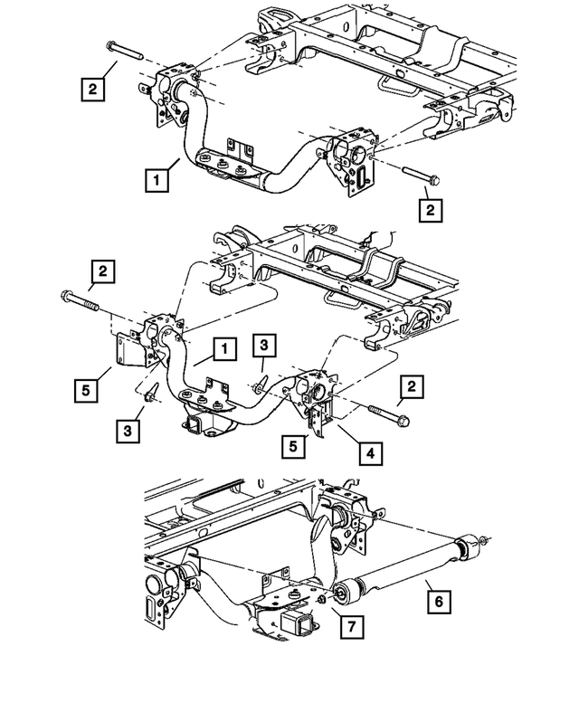 55398187AA - Frame, Bumper and Fascia: Trailer Tow Receiver Kit for Mopar Image