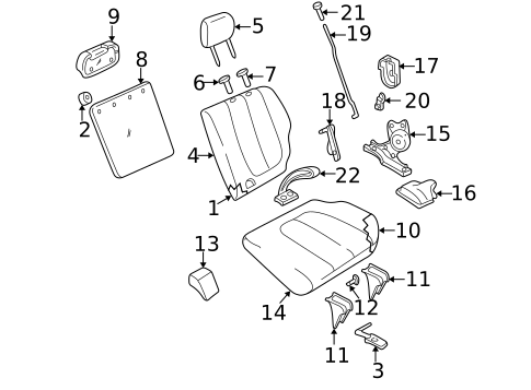 Rear Seat Components for 2005 Suzuki Grand Vitara #0