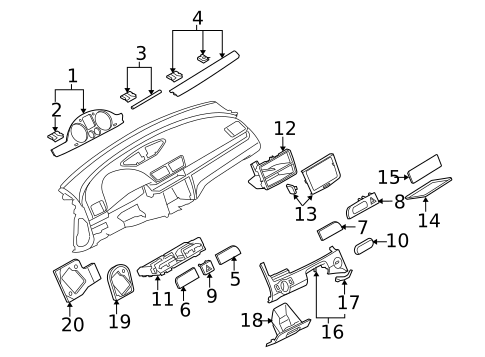 Instrument Panel Components for 2009 Volkswagen CC #0