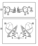 55077492AK - Mopar Accessories - Component Parts: Outside Rearview Mirror, Right for Mopar Image