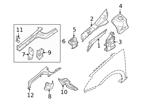 Structural Components & Rails for 2007 Nissan Sentra #0