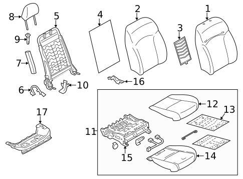 Front Seat Components for 2014 Subaru XV Crosstrek #0