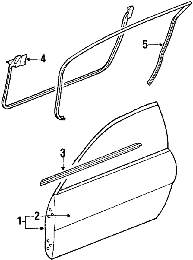 MB914049 - Body: Door Window Belt Weatherstrip for Mopar Image