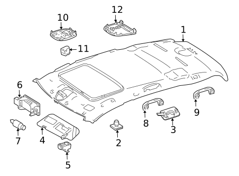 Interior Trim - Roof for 2010 Mercedes-Benz ML 550 #1