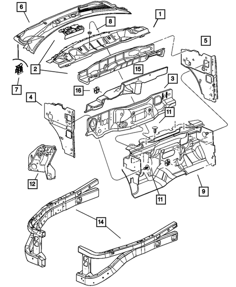 Cowl & Dash Panel for 2007 Chrysler Aspen #0