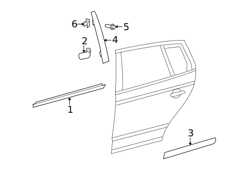 Exterior Trim - Rear Door for 2007 Volkswagen Rabbit #0
