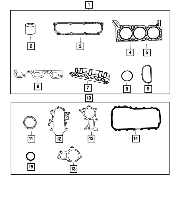 68029544AC - 3.8L Gas; Engine: Engine Gasket Kit for Mopar Image