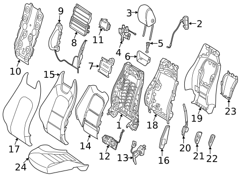 Passenger Seat Components for 2021 Mercedes-Benz E 53 AMG&reg; #0