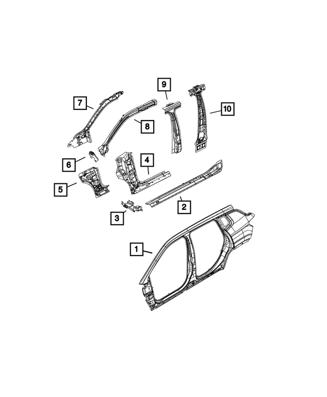 68243522AD - Body Sheet Metal Except Doors: Body Side Aperture Outer Panel, Right for Mopar Image image