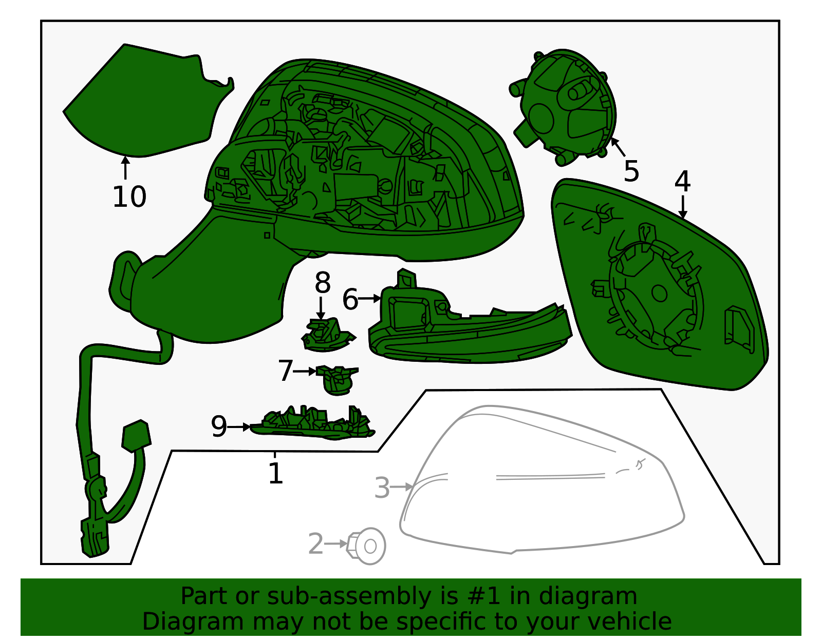 87910-0E710 - Door Mirror 2024-2025 Toyota Grand Highlander