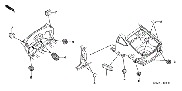 Grommet (RR.) for 2006 Acura RSX #0