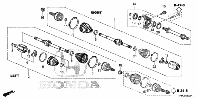 Driveshaft - Half Shaft (1.8L) (CVT) for 2015 Honda Civic #0