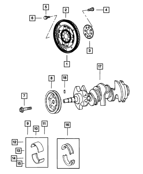 Crankshaft, Piston, Drive Plate, Flywheel, and Damper for 2008 Dodge Charger #0