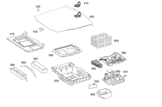 2136905205 - Trim and Lining: Trim, Load Compartment for Mercedes-Benz: E300, E350, E43 AMG Image image