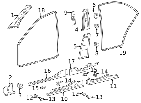 Interior Trim - Pillars for 2003 Mercedes-Benz C230 #0